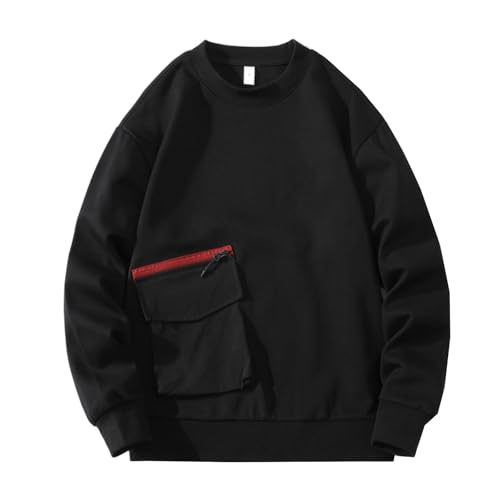 Pull à manches longues col rond homme haut ample vêtement de mi-saison confortable
