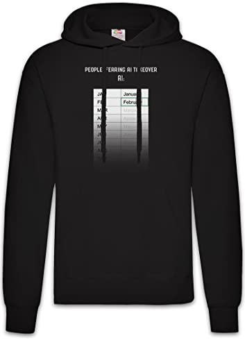 Sweat à Capuche People Fearing AI Takeover Noir M : Le Confort Durable Contre le Froid