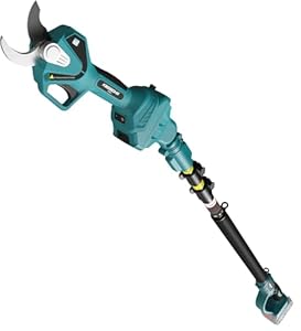KIESBOHR CSS04 2-IN-1 Akku Astschere und Gartenschere Teleskop Kompatibel mit Makita 18V Akkus, Max. 2m Teleskopstange, mit LCD-Display, Winkelverstellbar, Automatische Abschaltung (Ohne Akku)