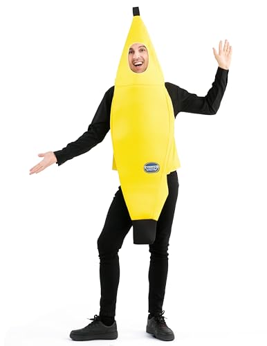 Image of Spooktacular Creations Appealing Banana Costume Adult Deluxe Set for Halloween Dress Up Party and Roleplay Cosplay