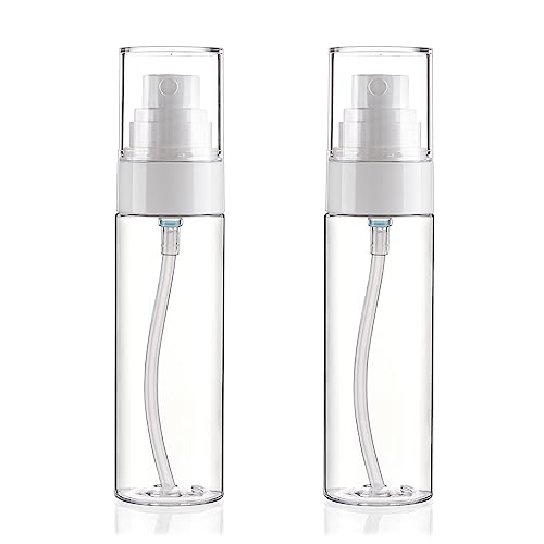 Fine Mist Spray Bottle Plastic Spray Bottles 3.4oz/100ml 2Pack Makeup Setting Spray Bottle TSA Approved Empty Cosmetic Refill