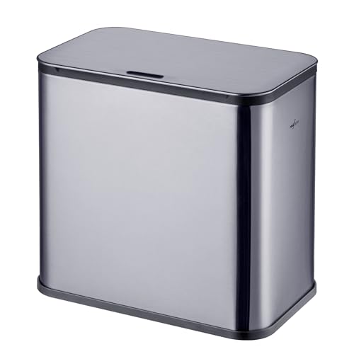 RedFactor Stainless Steel Hanging Trash Can with Lid and Inner Bucket – Slim 1.3 Gallon Odor-Free Compost Bin for Kitchen Cabinet, Countertop, Under Sink, or Bathroom (Metallic Gray) RedFactor Stainless Steel Hanging Trash Can with Lid and Inner Bucket – Slim 1.3 Gallon Odor-Free Compost Bin for Kitchen Cabinet, Countertop, Under Sink, or Bathroom (Metallic Gray)