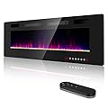 Electric Fireplace-60'' Wall Fireplace for Living Room-Fireplace Heater Insert Wall Mounted with Remote Control,Timer,12 Flame Colors,750/150W,Ultra Thin