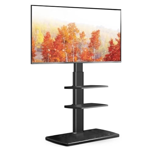 Support d'angle universel pour grand écran 70 pouces avec socle bois EZZON