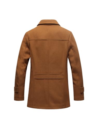 Lavnis Men's Winter Wool Coats Slim Fit Single Breasted Trench Jacket Woolen Pea Coat2
