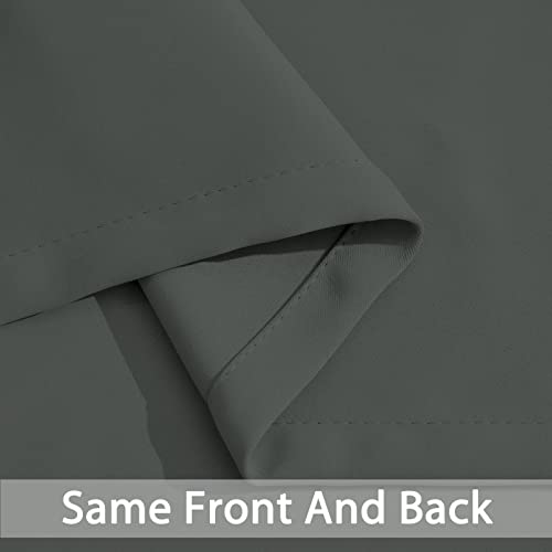 Yakamok Blackout Curtains Room Darkening Thermal Insulated Window Panels,Solid Grommet Top Drapes for Bedroom/Living Room(62Wx96L, Dark Grey, 2 Panels)