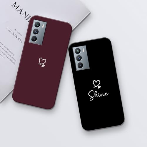 Image of COLORflow Back Cover Compatible with iQOO 9 SE 5G | Cute Korean Hearts Customized Back Cover Compatible with iQOO 9 SE 5G