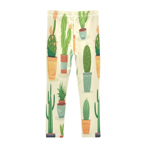 Bolaz Toddler Girls Leggings Printed Yoga Pants Leggings Flowerpot Green Cactus for Kids2
