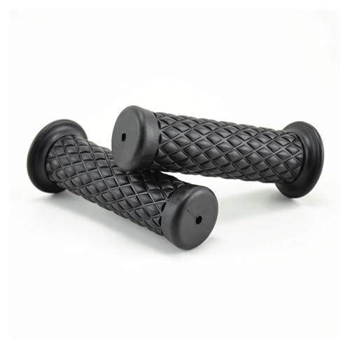Motorcycle Hand Grips, 7/8 Vintage Non-Slip Rubber Handlebars, Soft Motorbike Thruster Grip for Hand Comfort, Universal Accessories for Motocross Scooter Dirt Bike (Black)
