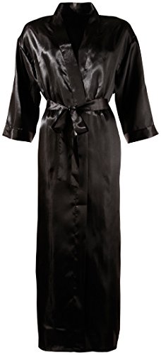 Cottelli Collection Kimono en Satin Noir L/XL