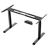 AIMEZO Höhenverstellbarer Schreibtisch Gestell, Elektrisch Tischgestell mit 2 Motoren, Kollisionsschutz, MemoryFunktion, Nur Schwarzer Rahmen