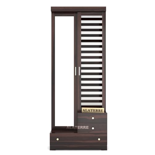 Image of Sheesham Wood Dressing Table with Double Door | Wooden Dressing Table | Sheesham Wood | Bedroom Furniture (Walnut)