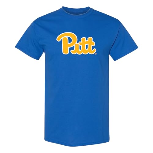 AS1021 - Pittsburgh Panthers Primary Logo - University Sports Team T Shirt - 3X-Large - Royal