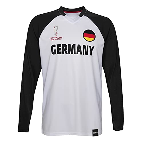 FIFA Coupe du Monde 2022 Classique à Manches Longues-Allemagne T-Shirt, Blanc/Noir, M Homme