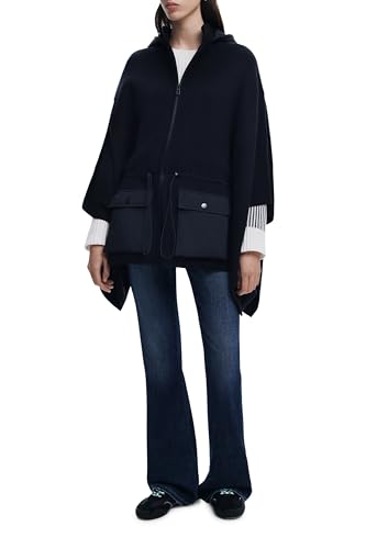 Poncho negro Desigual Aldama para tus looks de entretiempo