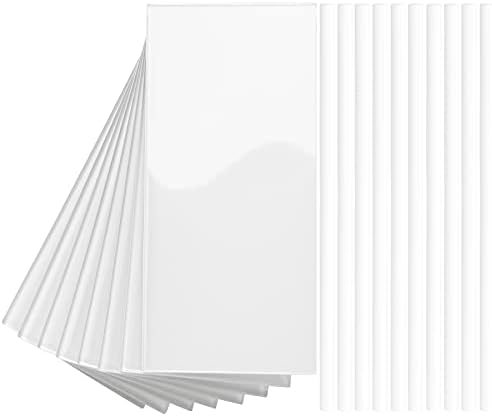 DICOFUN 72-Piece Peel and Stick Glass Tile, 3" x 6" Self Adhesive Subway Glass Backsplash Tile for Kitchen and Bathroom, Bright White (Including Tile Trim)