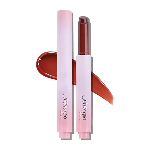 Image of Milagro Beauty Gloss Lip Balm | Hydrating Glossy Lip Glaze Stick | Jojoba Oil & Shea Butter - Non-Sticky Shine, Peptide-Infused Formula (Mauve Mule)