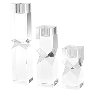 Crystal Candle Holders Set of 3, Cl...