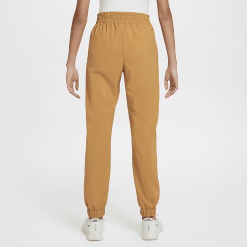 Nike Dri-FIT One Big Kids' (Girls') Woven Training Pants (FD2857-224, Flax/White) Size X-Large2
