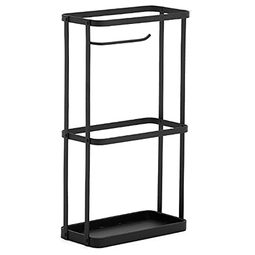 Soporte minimalista para paraguas con ganchos, estante rectangular de secado más rápido, soporte para bastones para entrada/pasillo/apartamento