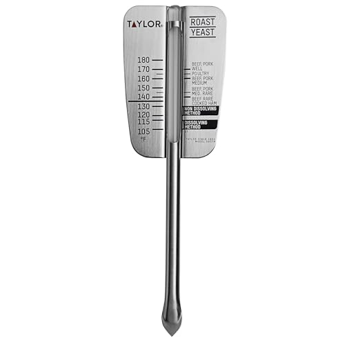 Taylor 5937N Classic Series Roast/Yeast Glass Thermometer with Stainless Steel Sabre