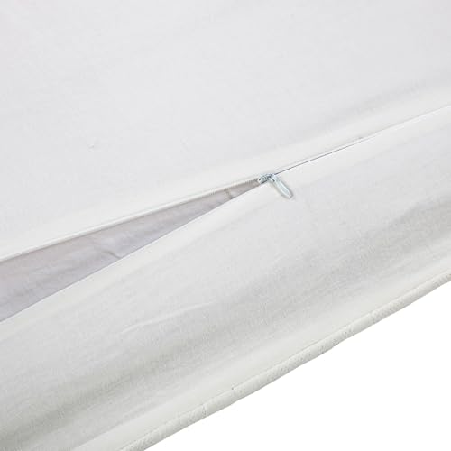Image of HiEnd Accents Porto Matelasse 3 Piece Comforter Set with Pillow Shams, Queen Size, Cotton Vintage White Textured Modern Boho Chic Casual Luxury Bedding, 1 Comforter, 2 Pillowcases