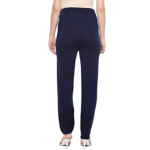 Image of Rangriti Mustard Acrylic Regular Solid Legging for Women