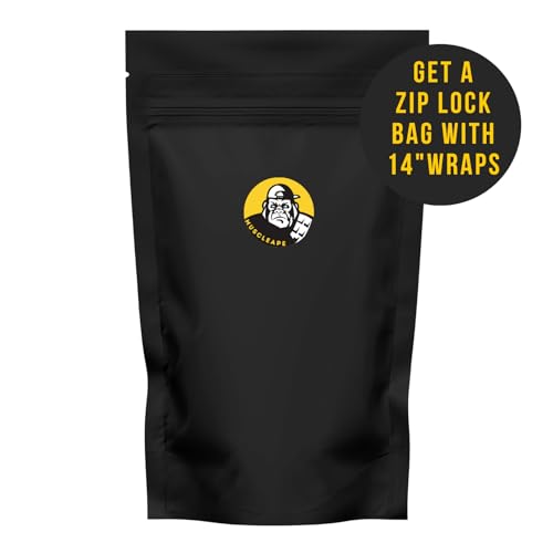 Image of Muscleape Wrist Wraps for Gym | SuperFabric Strength Support Straps for Heavy Lifting, CrossFit & Powerlifting | Adjustable Compression Wrist Support for atheletes- Superb Workout Wrist Stability & Protection. (Bumblebee, 14 Inches)