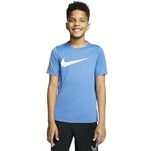 Nike Boys’ Legend Dri-FIT Graphic Tee(Game Royal/White,Large)