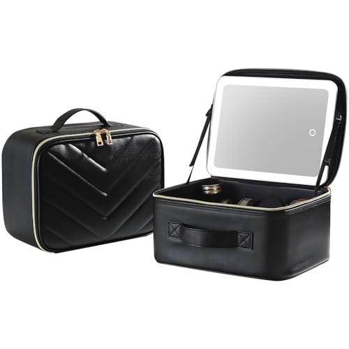 Benbilry estojo de viagem de maquiagem com espelho