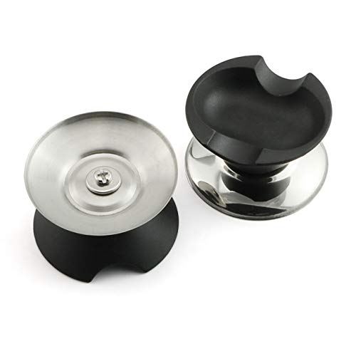 PZRT 2Set Lid Knob Handle Kit Universal Replacement Kitchen Cookware Pot Pan Lid Cover Knob Handle With M5 Screw, Rubber Gasket And Stainless Steel Washer - Concave