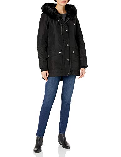 BCBGeneration Women's Faux Fur Lined Parka, Black, x-small