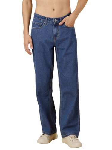 Image of Thomas Scott Men's Relaxed Fit Mid Rise Comfort Clean Look Light Fade Cotton Baggy Jeans