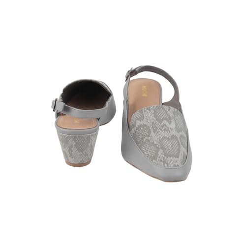 Image of Mochi Women Synthetic Leather Claasic Block Heel Backstrap Sandal