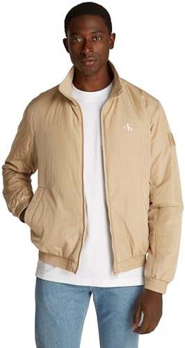 Calvin Klein Herren Jacke Padded Harrington Warm, Beige (Travertine), XXXL – Ansicht 1