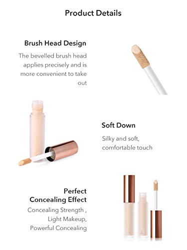 Liquid Foundation Concealer Makeup Full Coverage Long-Lasting Foundation Waterproof And Non-Comedogenic, Suitable For All Skin Types 0.18 Fl.oz (Natural) #TOP7