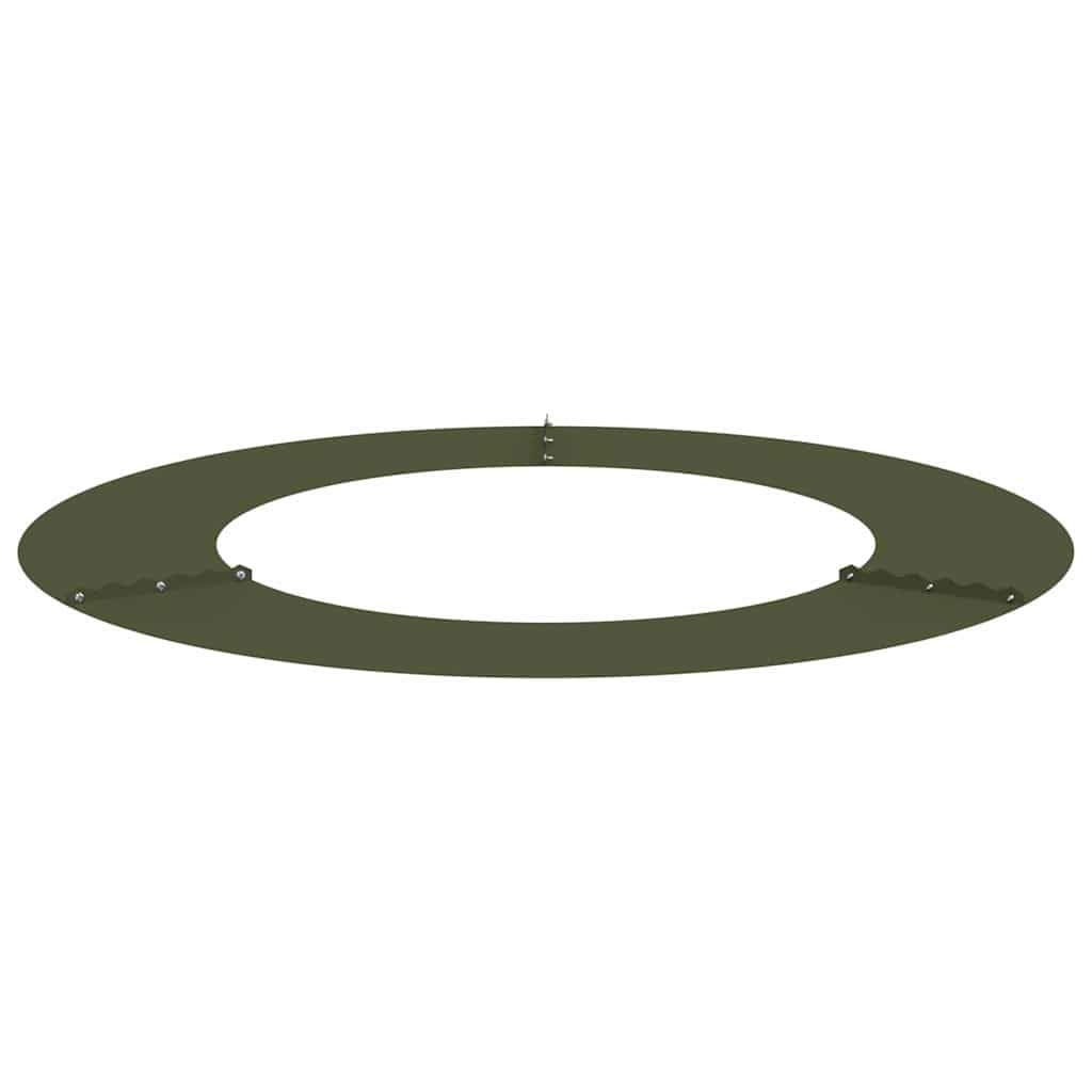 Lot de 5 anneaux de protection pour arbre ovales en acier - 50 cm - Vert olive - Diamètre : 50/80 cm - Protection des racines moderne pour troncs d'arbre - Montage facile avec tournevis
