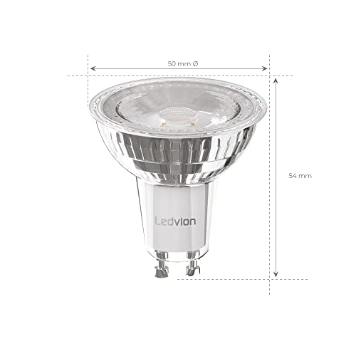 Ledvion 10 faretti LED GU10 dimmerabili, 5 W, 4000...