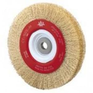 Cepillo circular alambre ondulado, diam. 250, 3 hileras, multieje, acero Inoxidable 0,30