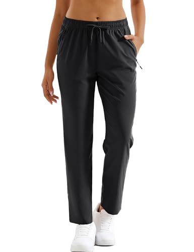 MAGCOMSEN Women's Hiking Pants Lightweight Quick Dry UPF 50 Water Resistant Elastic Waist Golf Travel Pants Zip Pockets