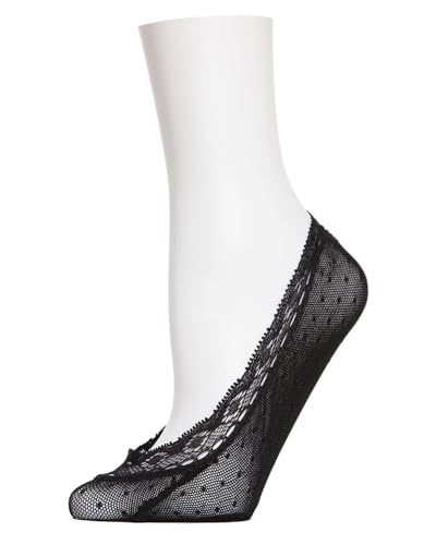 Image of MeMoi Women's Dotted Lace No Show Liner Socks