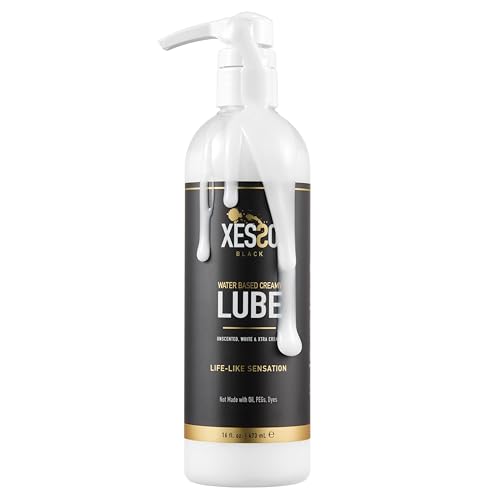 XESSO Water-Based Creamy Lube, Unscented 16 fl oz, Thick White Gel-Like Slippery Glide,...