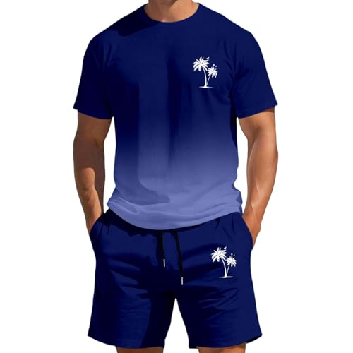 Ensemble short t-shirt homme vêtement été imprimé dégradé confortable et respirant