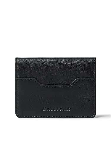Image of JACK & JONES Mens Premium Leather Black Card Holder