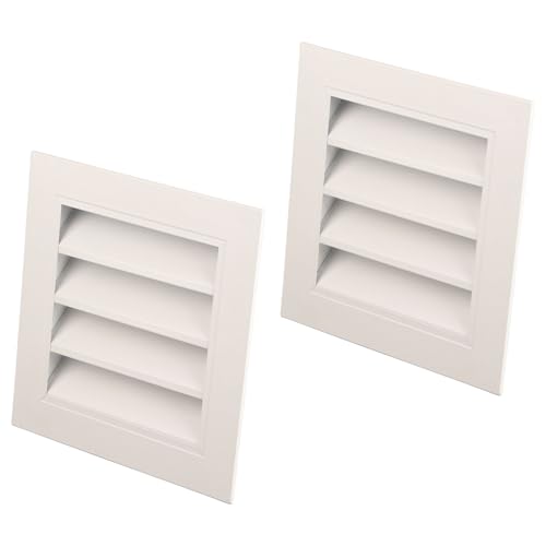 Ventilación a Dos Aguas de Aluminio, Ventilación de Cobertizo de Metal de 25x25 cm, Rejilla de Ventilación Cuadrada, Cubierta de Ventilación para Pared de Techo (2 Pcs)