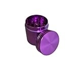 Mini Aluminium Grinder in 7 Farben • Crusher Set mit Longpapes, Baumwollsäckchen und Filtern • Metall 4 teilig Kräuter Mühle Kiffer Geschenkbox 40mm, Mini-Format, 2 Kammern mit Sieb (Lila)