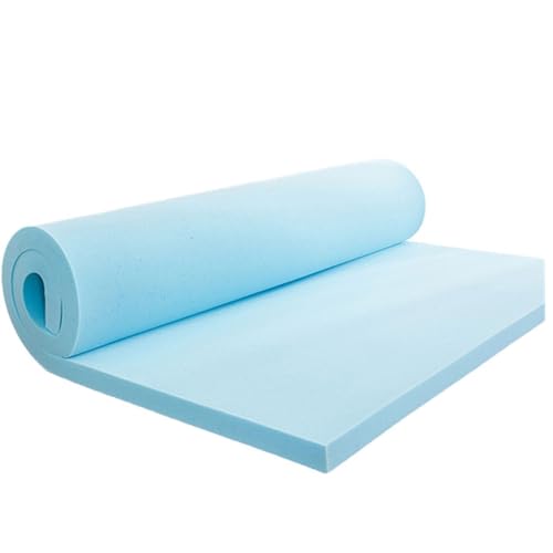 Colchón de espuma viscoelástica de gel azul, de látex natural, transpirable, sin formaldehído, ideal para dormitorios y dormitorios de estudiantes, 90 x 190 cm