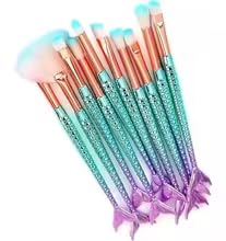 Kit Pincel de Maquiagem Sereia - 10 Peças: Encanto e Versatilidade na Arte da Maquiagem