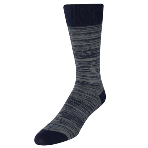 Trafalgar Men's Marius Marled Patterned Mid-Calf Pima Cotton Socks (1 Pair)