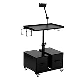 POARMEEY Tattoo Workstation Salon Trolley Cart and Storage Drawers with Wheels,Tattoo Tray Adjustable Height Storage Rolling Tray